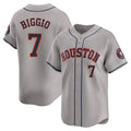 Silnrao H.Astros #7 Craig Biggio Player Gray Home Limited Stitched Jerseys