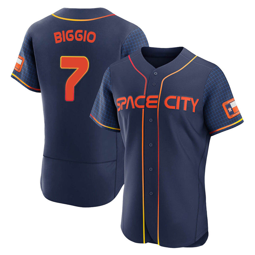 Silnrao H.Astros #7 Craig Biggio Player Navy City Connect Limited Elite Home Stitched Jerseys