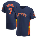 Silnrao H.Astros #7 Craig Biggio Player Navy Home Limited Elite Stitched Jerseys