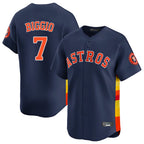 Silnrao H.Astros #7 Craig Biggio Player Navy Home Limited Stitched Jerseys