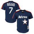 Silnrao H.Astros #7 Craig Biggio Player Navy Mitchell & Ness Cooperstown Mesh Limited Stitched Jerseys
