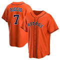 Silnrao H.Astros #7 Craig Biggio Player Orange Home Game Stitched Jerseys