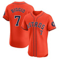 Silnrao H.Astros #7 Craig Biggio Player Orange Home Limited Elite Stitched Jerseys