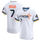 Silnrao H.Astros #7 Craig Biggio Player White City Connect Limited Elite Home Stitched Jerseys