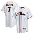 Silnrao H.Astros #7 Craig Biggio Player White Home Game Stitched Jerseys