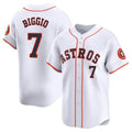Silnrao H.Astros #7 Craig Biggio Player White Home Limited Stitched Jerseys