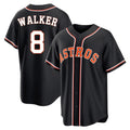 Silnrao H.Astros #8 Christian Walker Player Black Fashion Out Home Game Stitched Jerseys