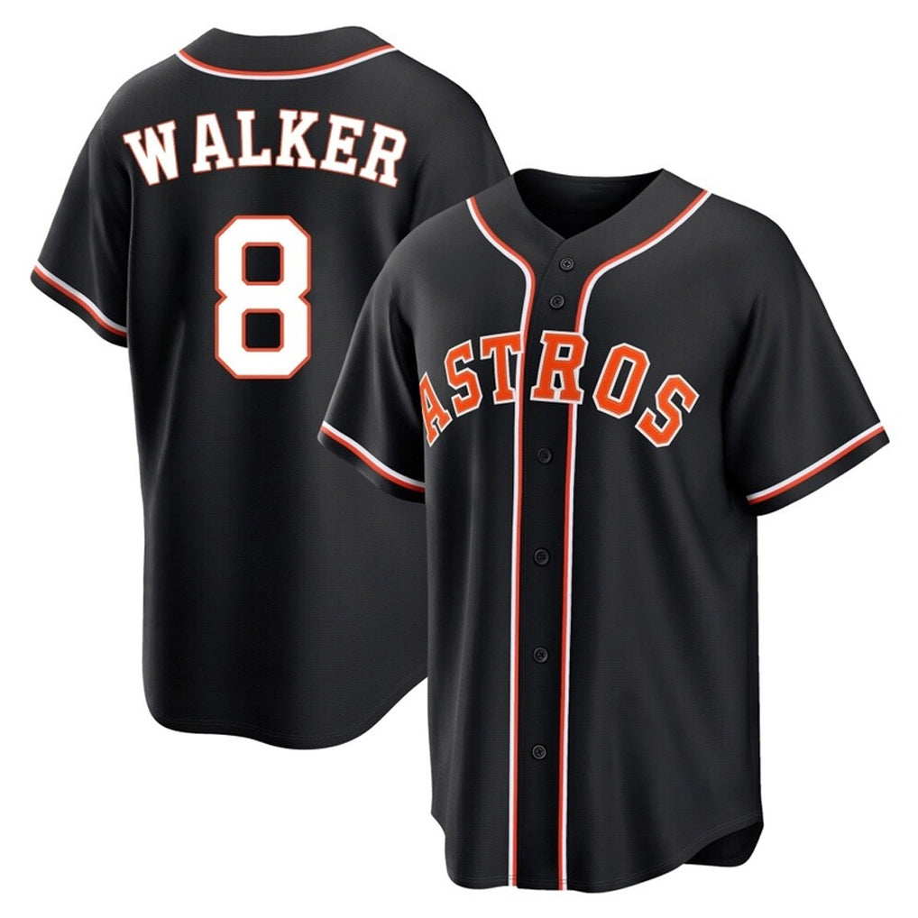 Silnrao H.Astros #8 Christian Walker Player Black Fashion Out Home Game Stitched Jerseys