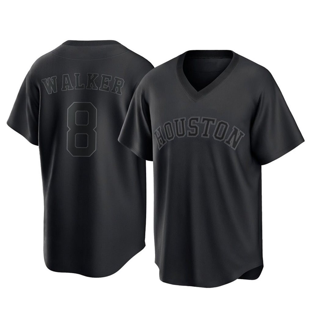 Silnrao H.Astros #8 Christian Walker Player Black Fashion T-shirt Home Game Stitched Jerseys