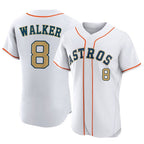 Silnrao H.Astros #8 Christian Walker Player Gold Collection Limited Elite Home Stitched Jerseys