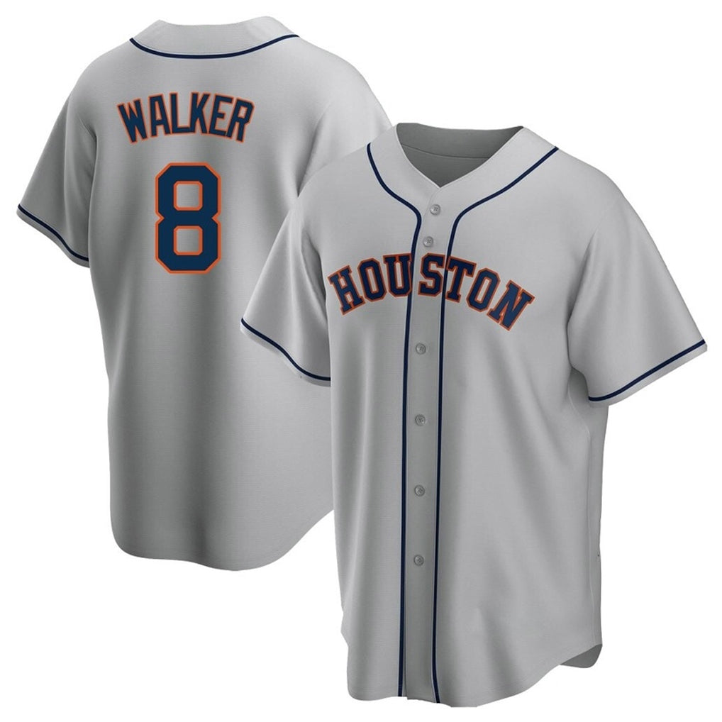 Silnrao H.Astros #8 Christian Walker Player Gray Home Game Stitched Jerseys