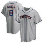 Silnrao H.Astros #8 Christian Walker Player Gray Home Game Stitched Jerseys