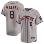 Silnrao H.Astros #8 Christian Walker Player Gray Home Limited Stitched Jerseys