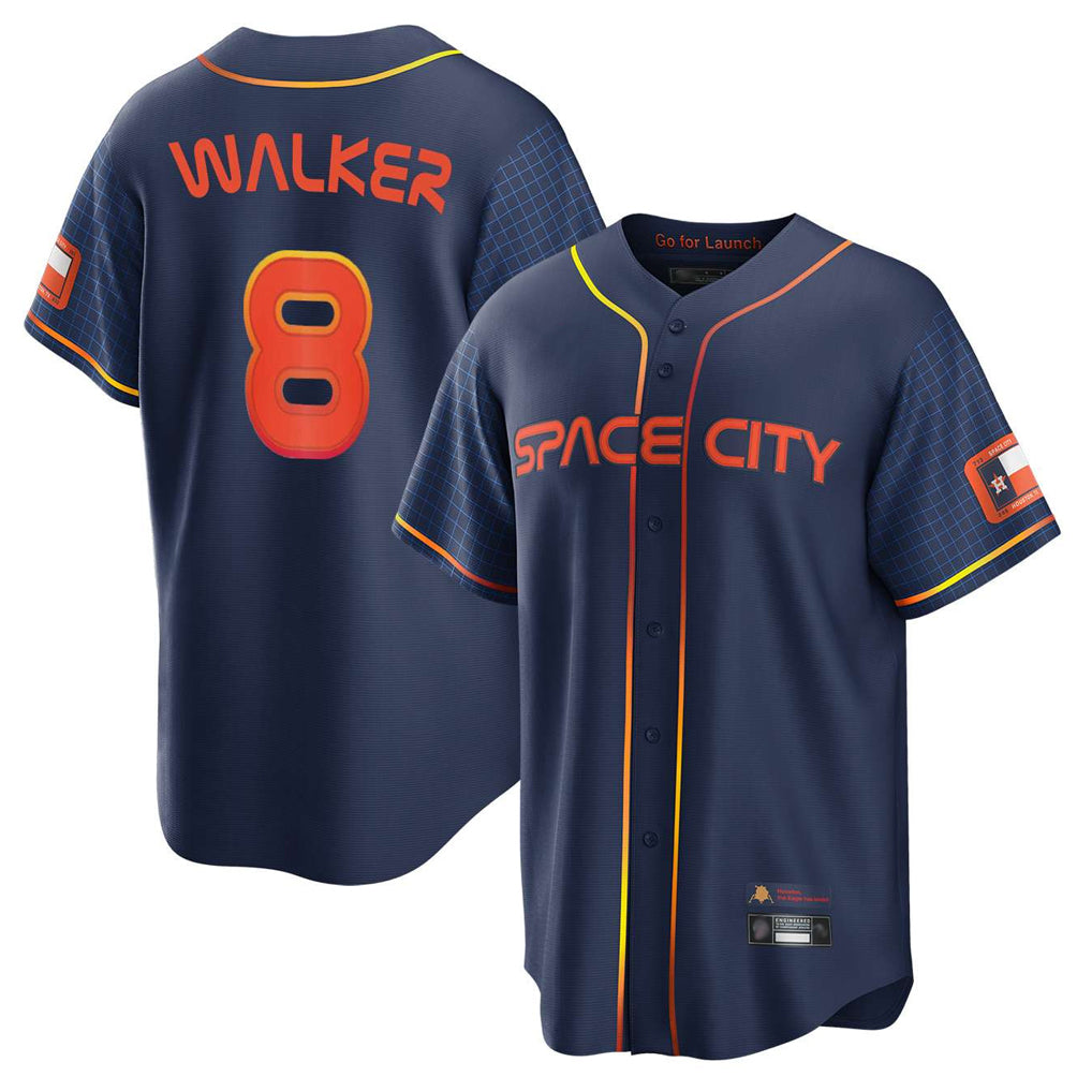 Silnrao H.Astros #8 Christian Walker Player Navy City Connect Home Game Stitched Jerseys