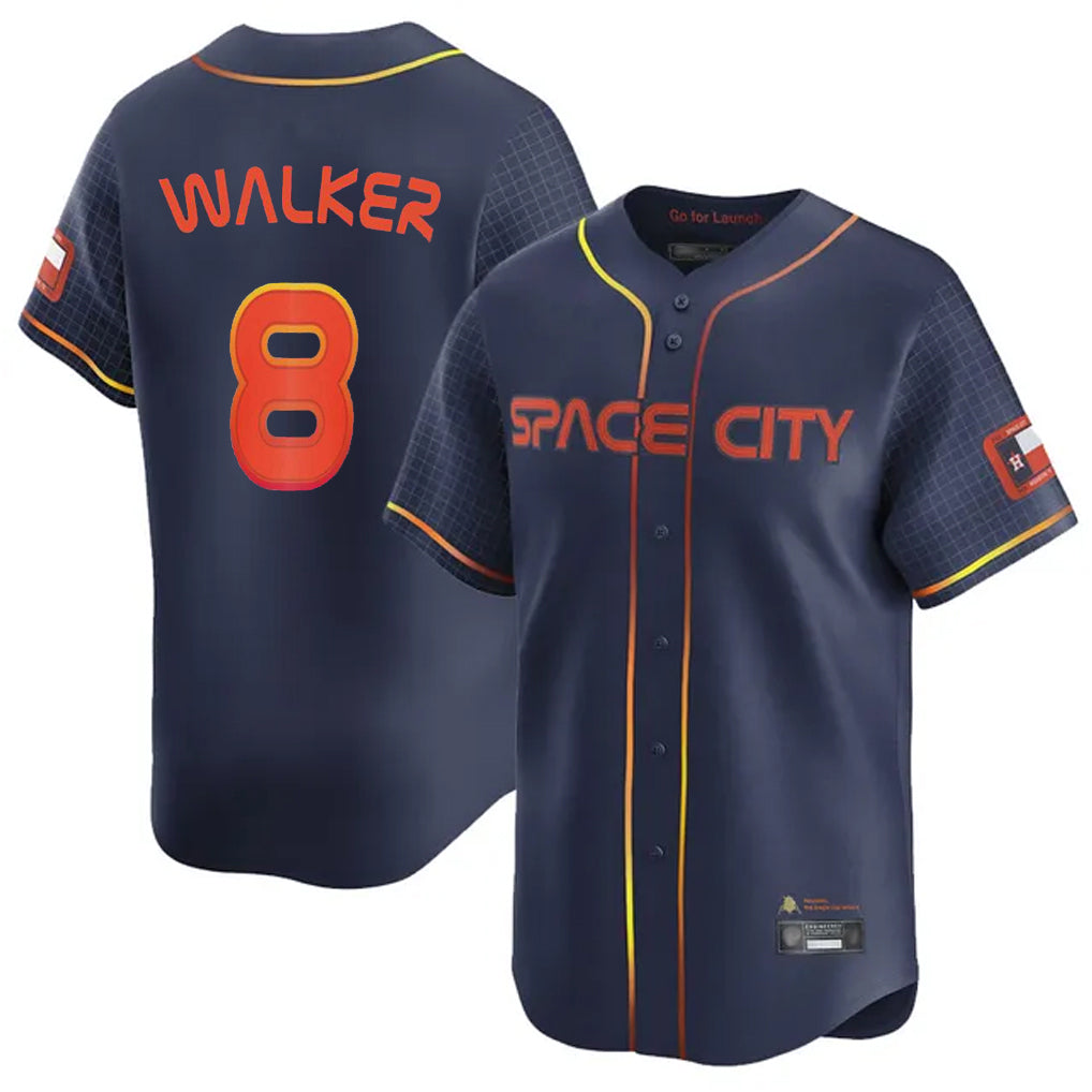 Silnrao H.Astros #8 Christian Walker Player Navy City Connect Home Limited Stitched Jerseys