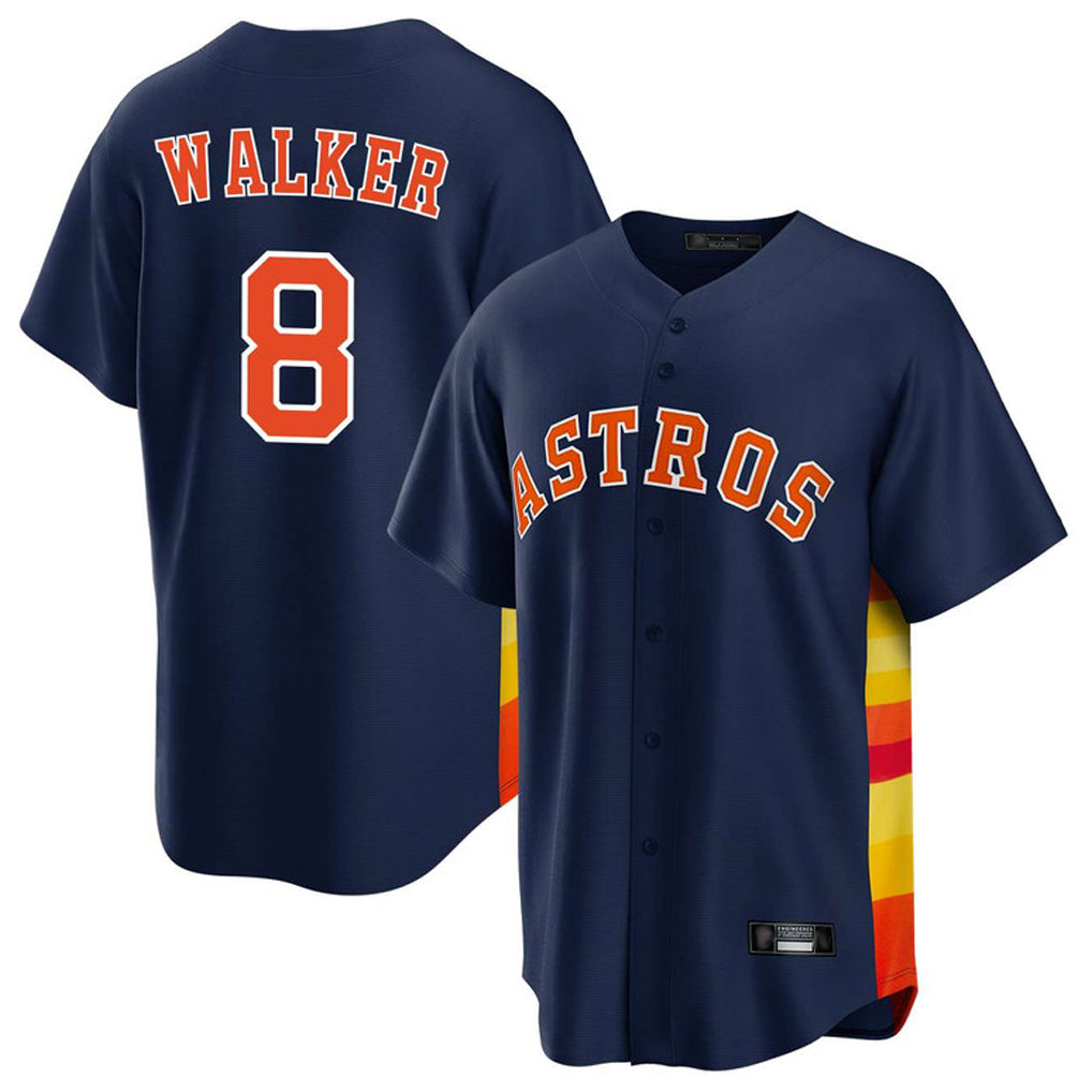 Silnrao H.Astros #8 Christian Walker Player Navy Home Game Stitched Jerseys