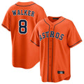 Silnrao H.Astros #8 Christian Walker Player Orange Home Game Stitched Jerseys