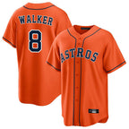 Silnrao H.Astros #8 Christian Walker Player Orange Home Game Stitched Jerseys