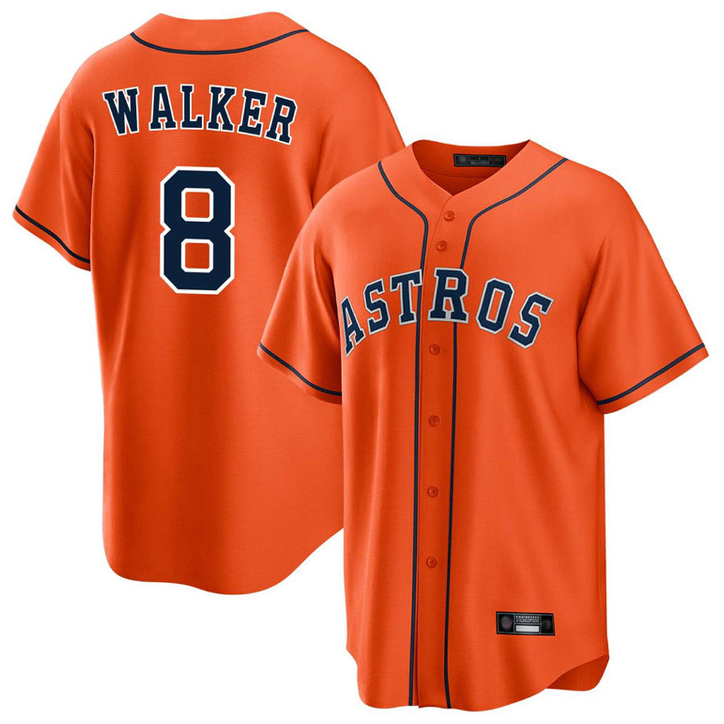 Silnrao H.Astros #8 Christian Walker Player Orange Home Game Stitched Jerseys