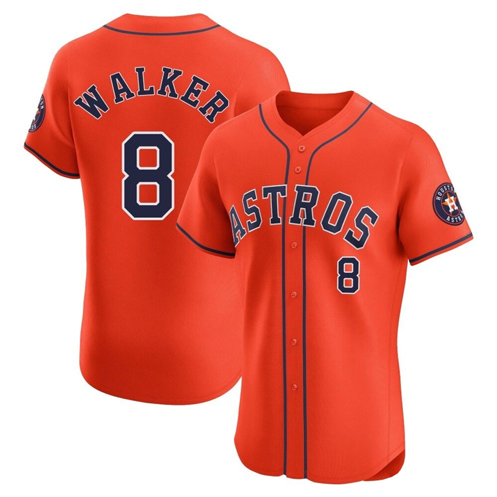 Silnrao H.Astros #8 Christian Walker Player Orange Home Limited Elite Stitched Jerseys