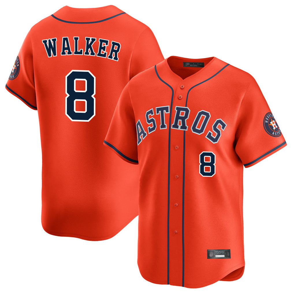 Silnrao H.Astros #8 Christian Walker Player Orange Home Limited Stitched Jerseys