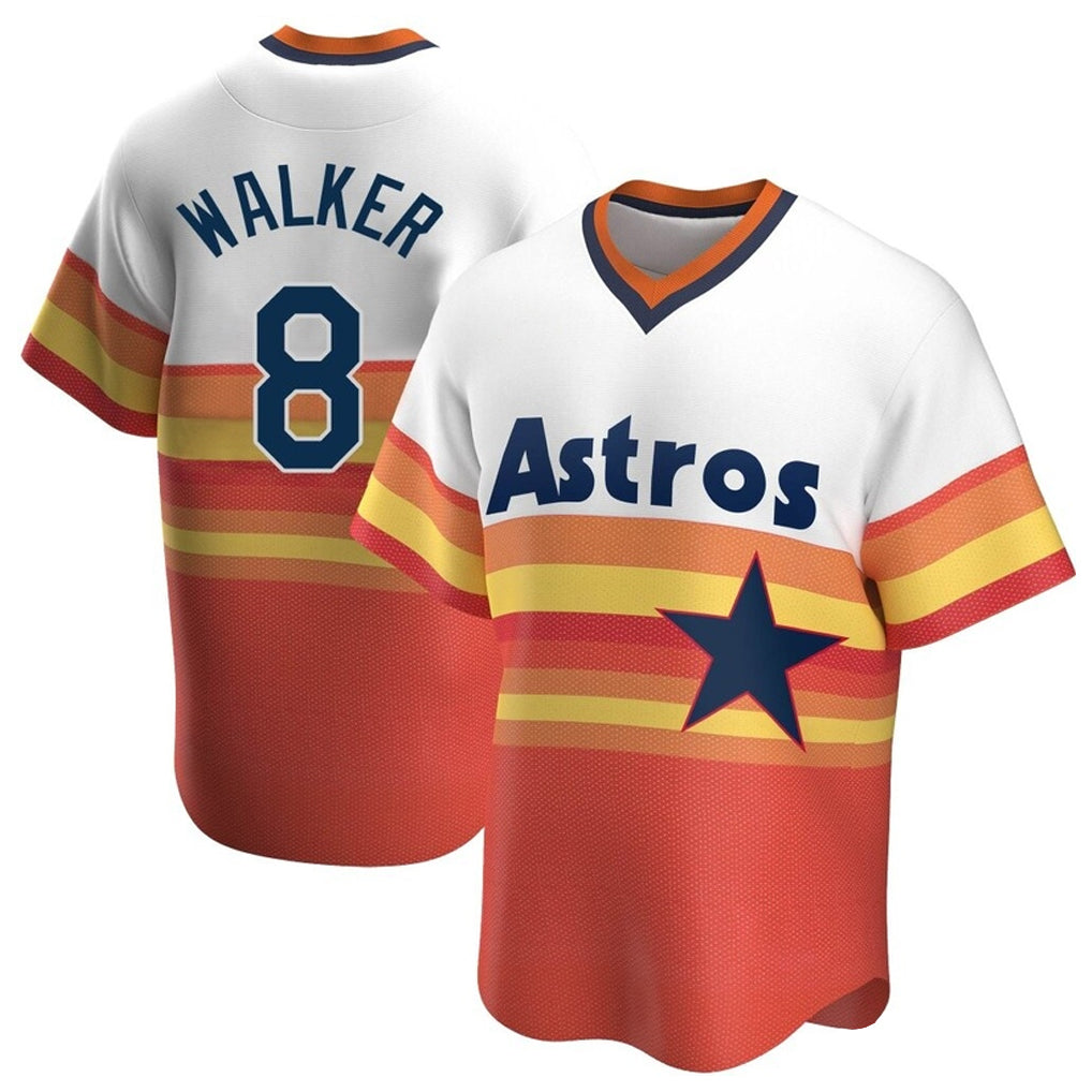 Silnrao H.Astros #8 Christian Walker Player Rainbow Cooperstown Collection T-shirt Stitched Jerseys