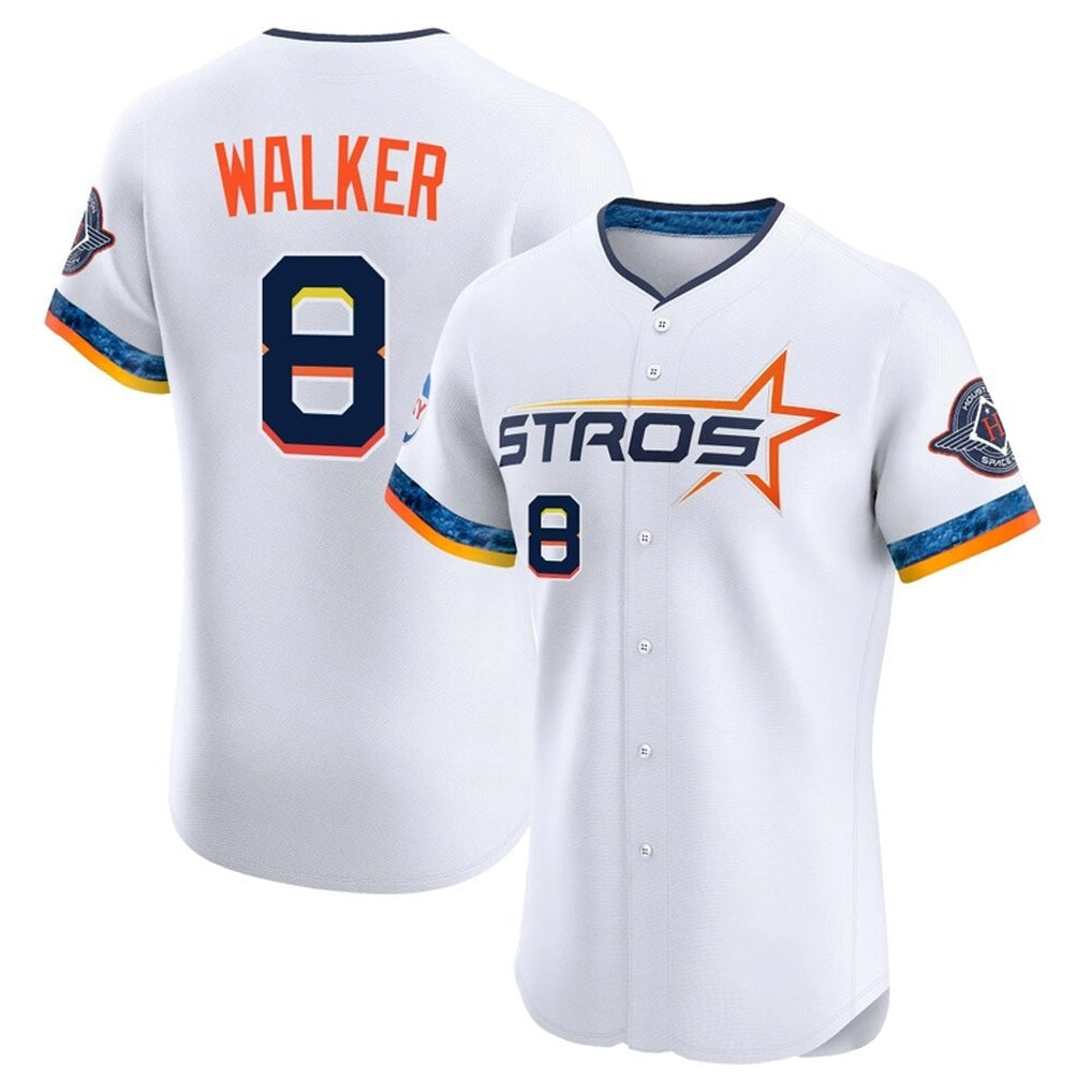 Silnrao H.Astros #8 Christian Walker Player White City Connect Limited Elite Home Stitched Jerseys