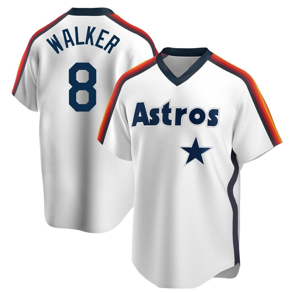 Silnrao H.Astros #8 Christian Walker Player White Cooperstown Collection T-shirt Stitched Jerseys