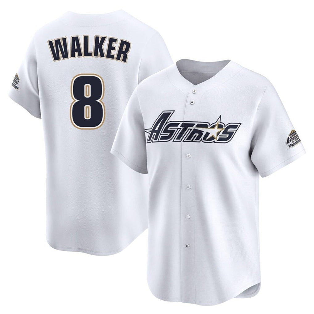 Silnrao H.Astros #8 Christian Walker Player White Throwback Cooperstown Collection Limited Stitched Jerseys