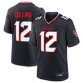 Silnrao H.Texans #12 Nico Collins Navy Game Jersey American Stitched Jerseys
