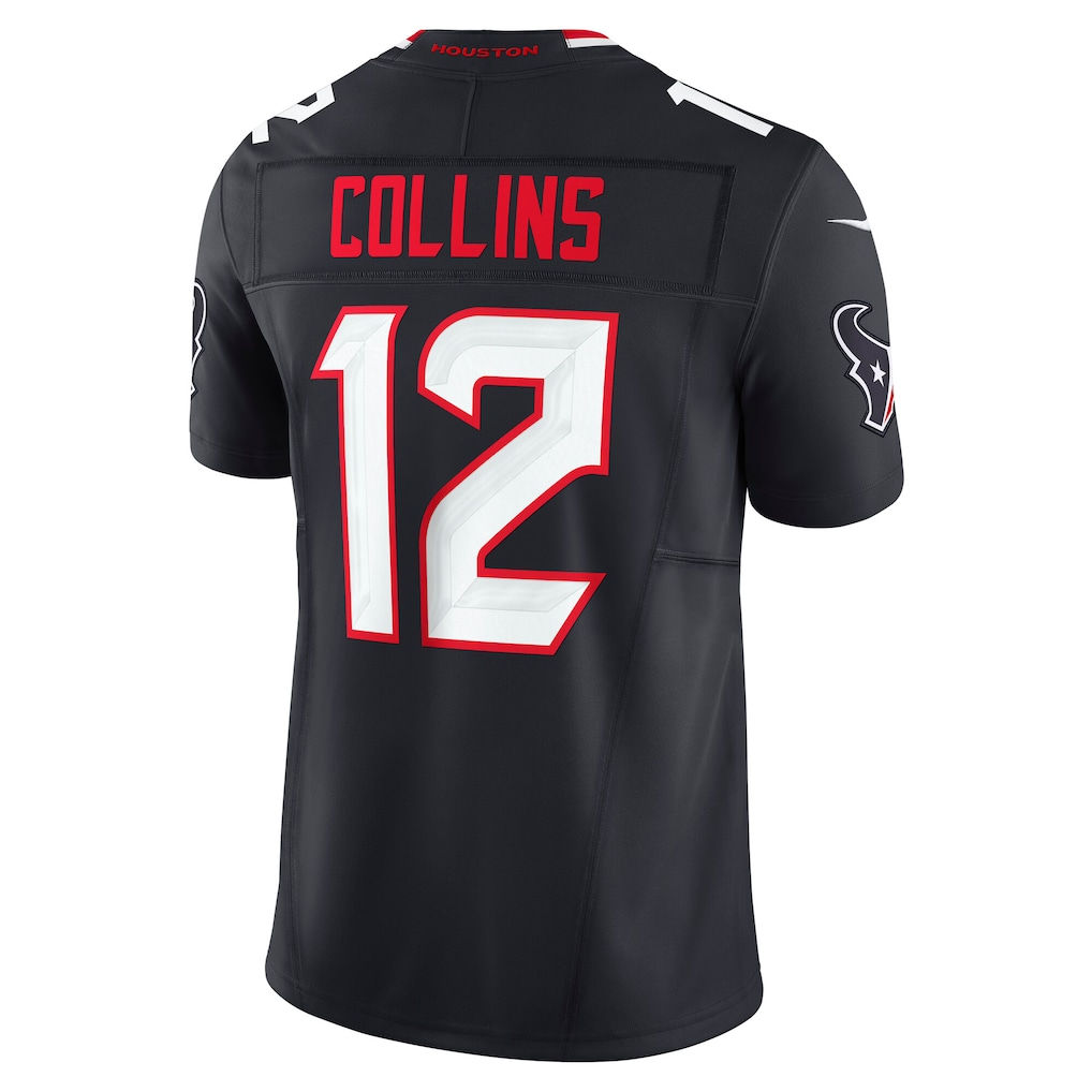 Silnrao H.Texans #12 Nico Collins Navy Team Vapor F.U.S.E. Limited Stitched Jerseys