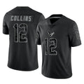 Silnrao H.Texans #12 Nico Collins Player Black REFLECTIVE Limited Stitched Jerseys