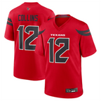 Silnrao H.Texans #12 Nico Collins Player Red Game Stitched Jerseys