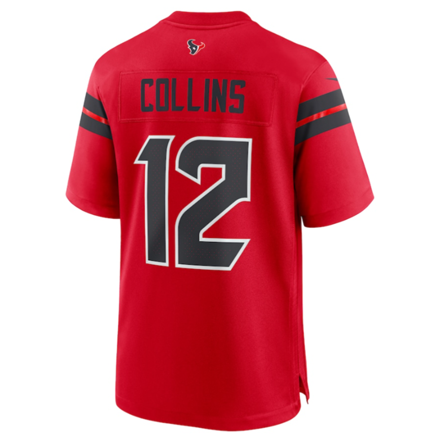 Silnrao H.Texans #12 Nico Collins Red Player Game Jersey American Stitched Jerseys