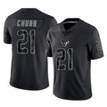 Silnrao H.Texans #21 Nick Chubb Player Black REFLECTIVE Limited Stitched Jerseys