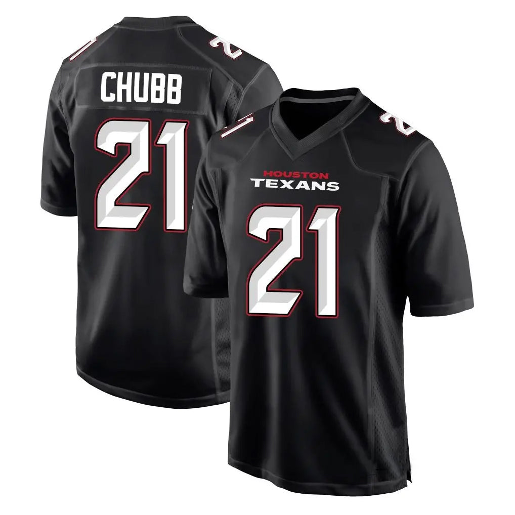 Silnrao H.Texans #21 Nick Chubb Player Limited Black Fashion Stitched Jerseys
