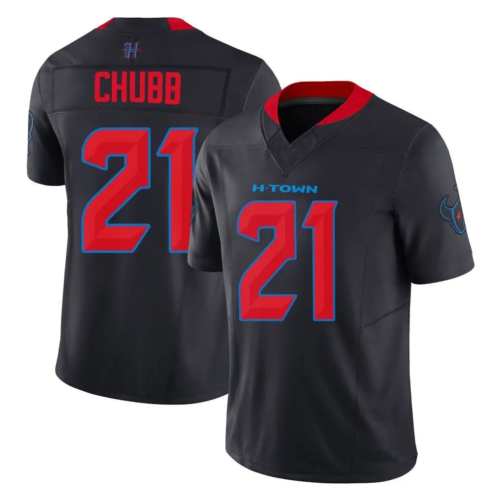 Silnrao H.Texans #21 Nick Chubb Player Navy Alternate Vapor F.U.S.E. Limited Stitched Jerseys