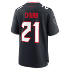 Silnrao H.Texans #21 Nick Chubb Player Navy Home Game Stitched Jerseys