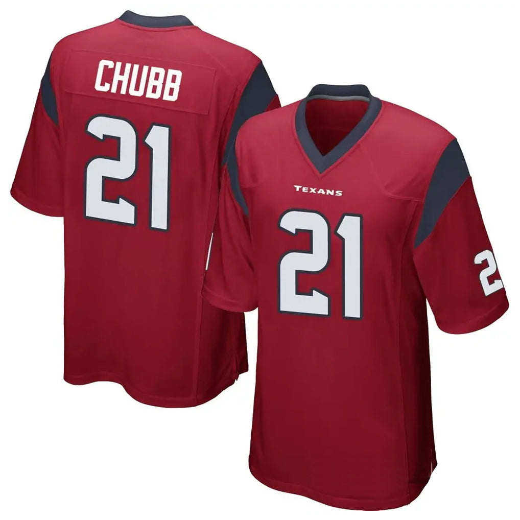 Silnrao H.Texans #21 Nick Chubb Player Red Game Stitched Jerseys