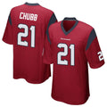 Silnrao H.Texans #21 Nick Chubb Player Red Game Stitched Jerseys