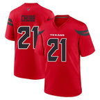 Silnrao H.Texans #21 Nick Chubb Player Red Home Game Stitched Jerseys