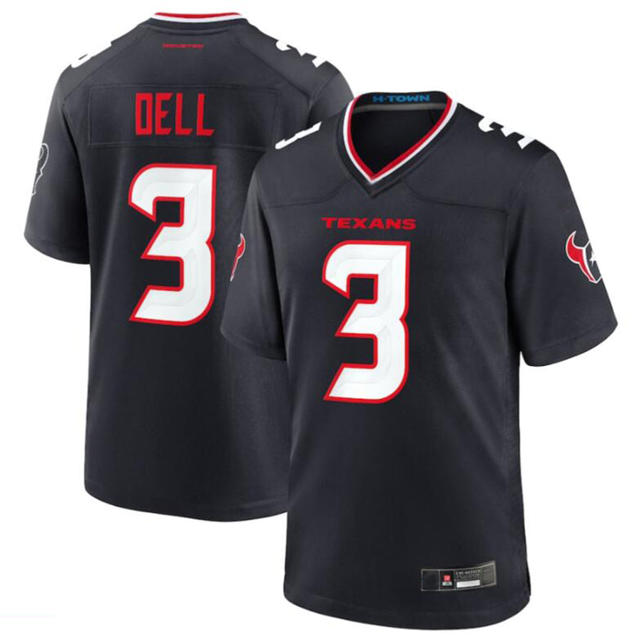 Silnrao H.Texans #3 Tank Dell Navy Game Jersey American Stitched Jerseys