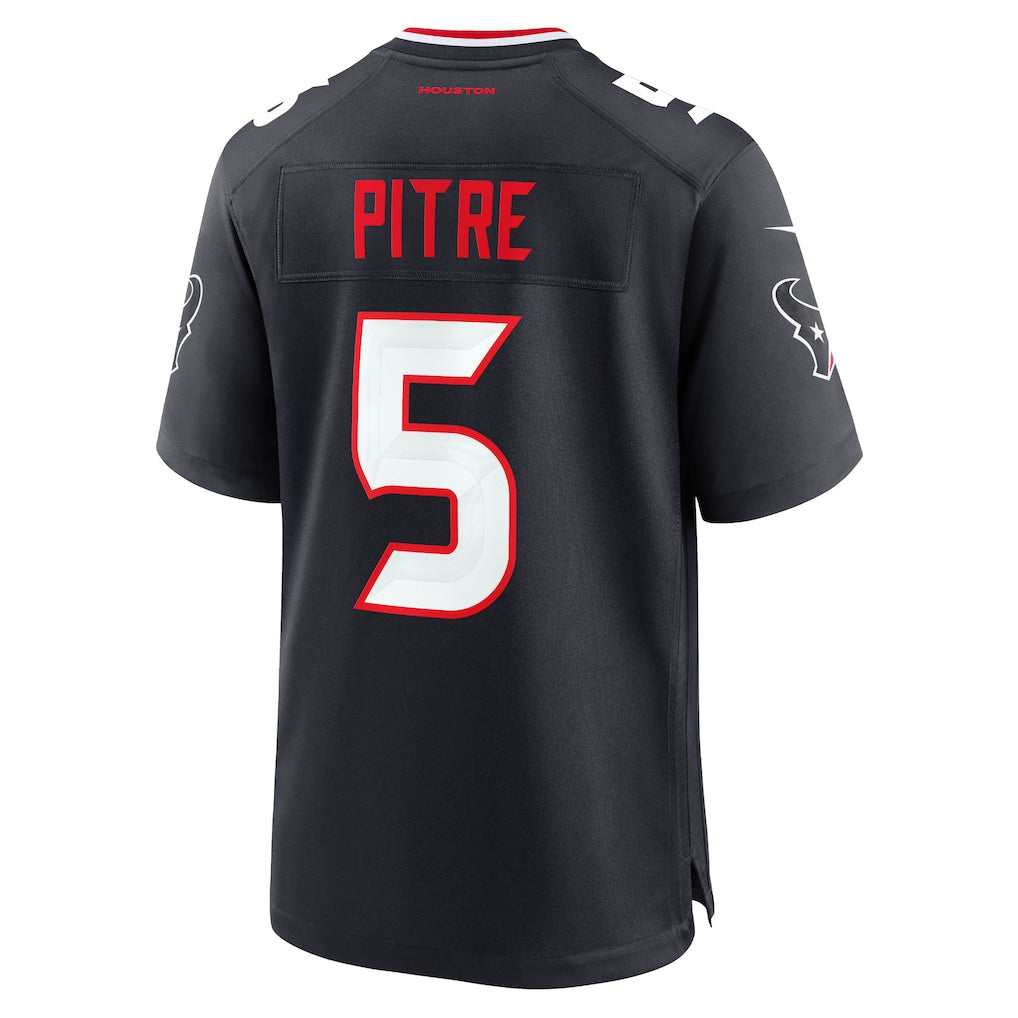 Silnrao H.Texans #5 Jalen Pitre Navy Game Stitched Jerseys