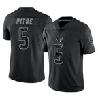 Silnrao H.Texans #5 Jalen Pitre Player Black REFLECTIVE Limited Stitched Jerseys