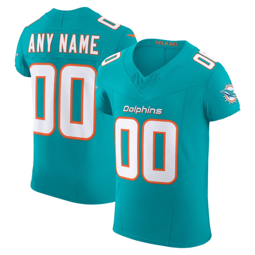 Silnrao Custom M.Dolphins Aqua Vapor F.U.S.E. Elite Stitched Jerseys
