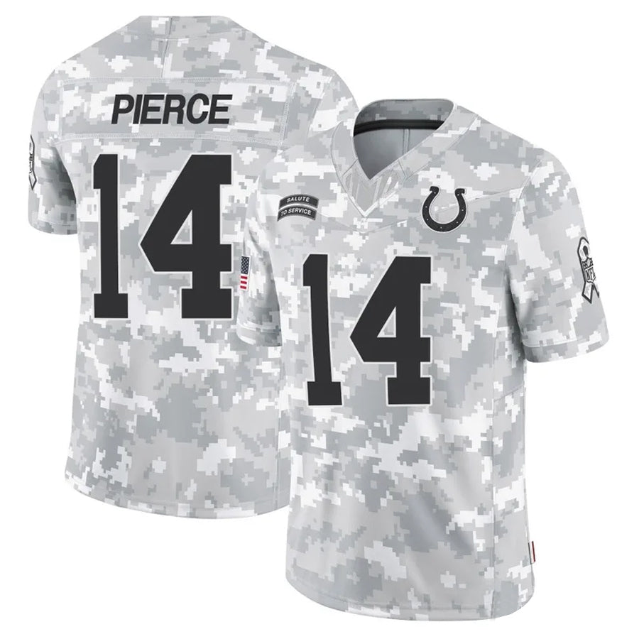Silnrao IN.Colts #14 Alec Pierce Player Arctic Camo Salute to Service Limited Stitched Jerseys