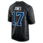 Silnrao IN.Colts #17 Daniel Jones Player Carbon Black Fashion Game Stitched Jerseys