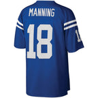 Silnrao IN.Colts #18 Peyton Manning Mitchell & Ness Royal Big & Tall Retired Player Replica Stitched Jerseys