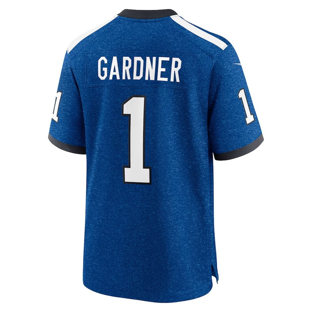 Silnrao IN.Colts #1 Ahmad Sauce Gardner Heather Royal Alternate 2 Indiana Nights Game Stitched Jerseys