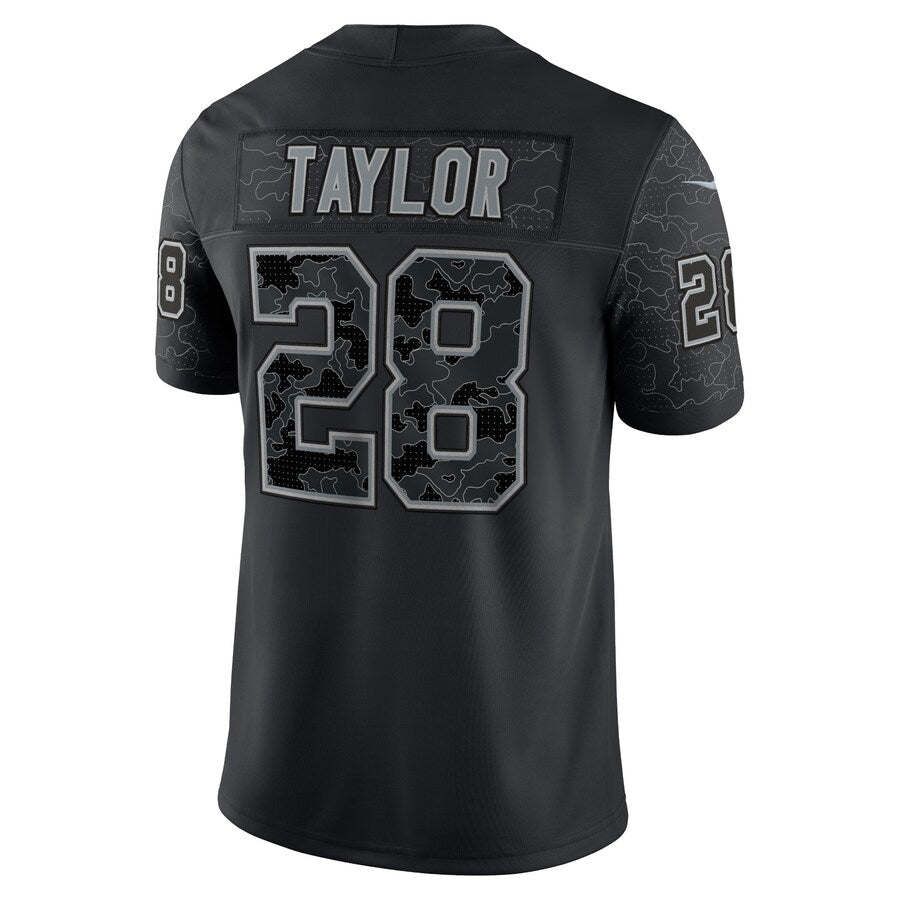 Silnrao IN.Colts #28 Jonathan Taylor Player RFLCTV Limited Black Stitched Jerseys